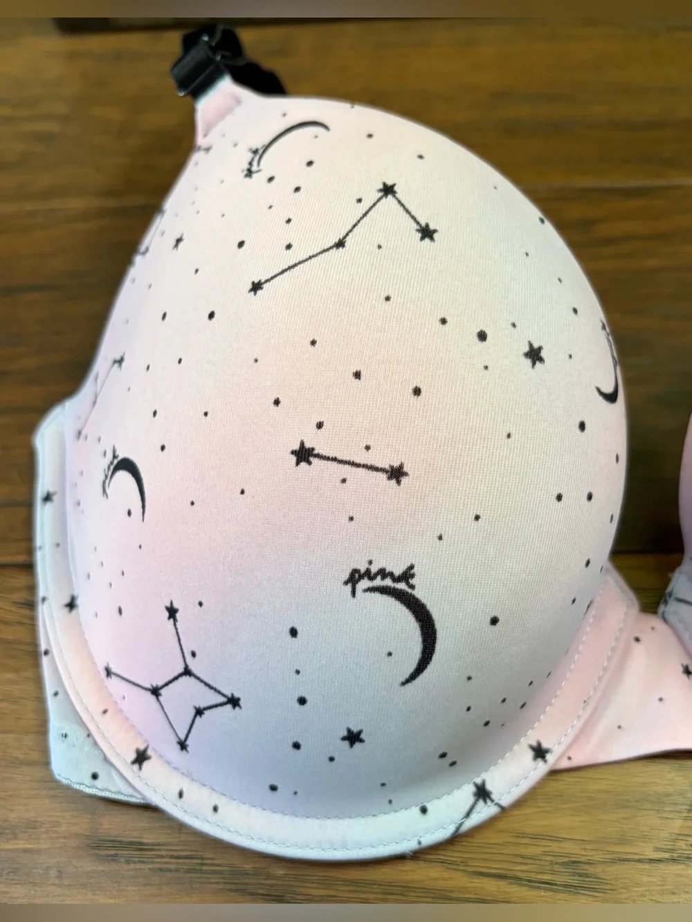 NWT PINK VS Wear Everywhere Push-Up Bra Pink Cloud Constellations 32DD - Picture 2 of 4